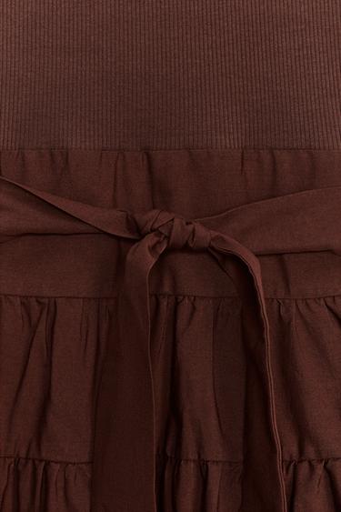 CONTRAST GATHERED DRESS - Brown by Zara - Image 6