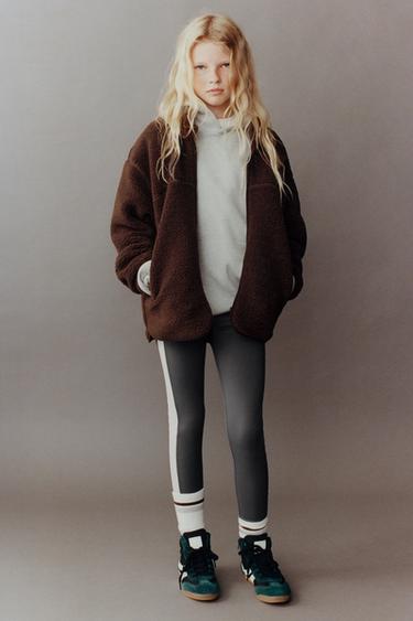 FAUX SHEARLING JACKET WITH WELT DETAILS - Brown by Zara