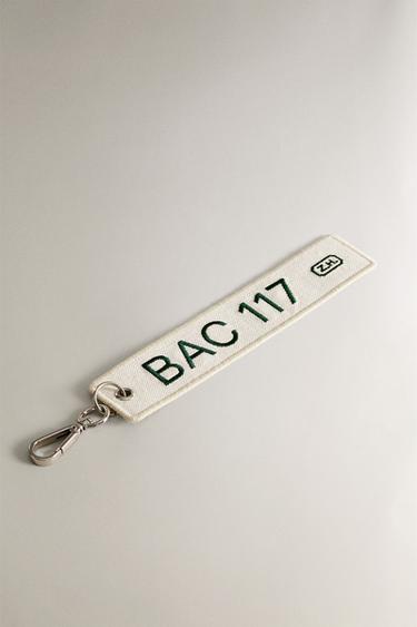 BAC 117 RUE DU BAC CANVAS KEY RING - Ecru by Zara - Image 1