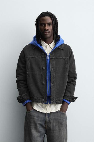 BASIC DENIM JACKET - Charcoal by Zara