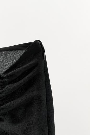 JUPE DRAPÉE EN CRÊPE GEORGETTE - Noir de Zara - Image 6