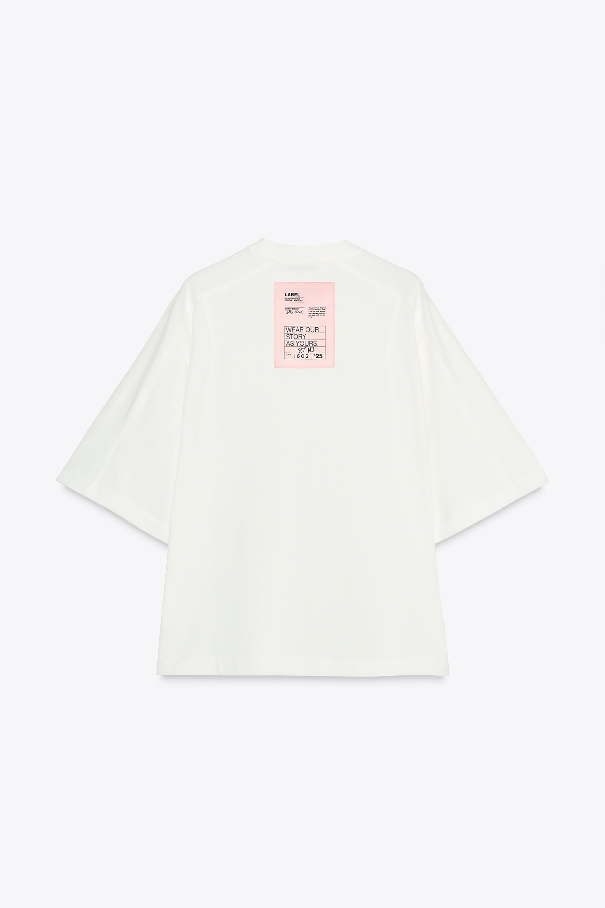 LABEL T-SHIRT - Oyster-white | ZARA United States