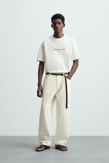 CAMISETA COM ESTAMPADOS EM CONTRASTE - Branco da Zara - Imagem 0