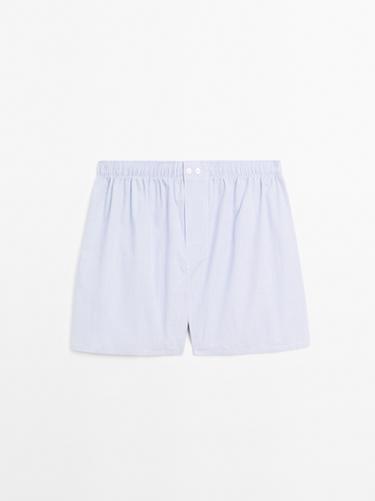 Calzoncillo estampado micro cuadro - Marino de Zara
