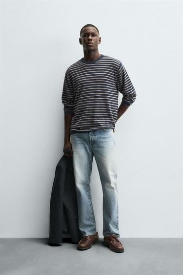 Zara STRIPED JACQUARD SWEATER - striped