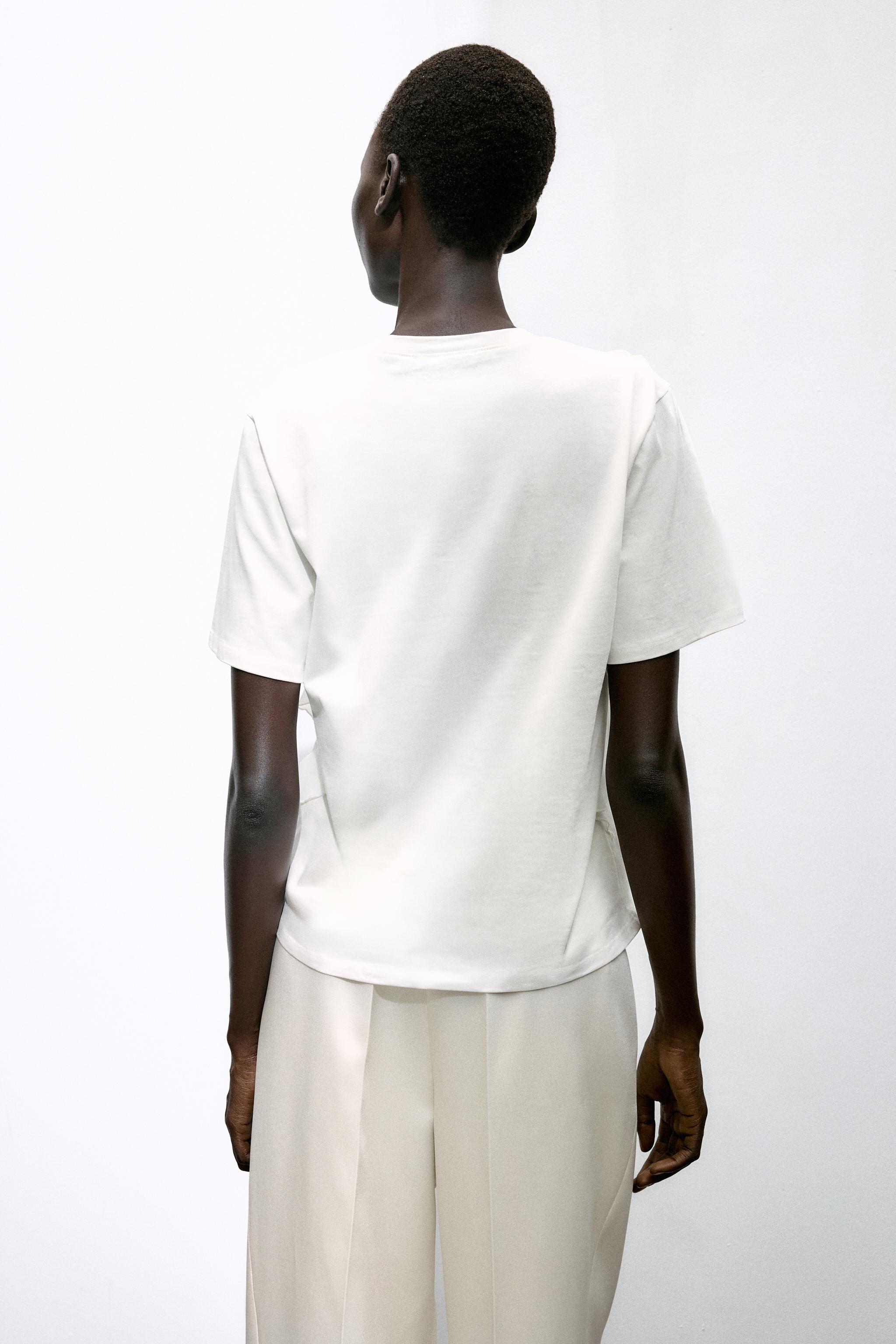 RUFFLED T-SHIRT - White | ZARA Spain