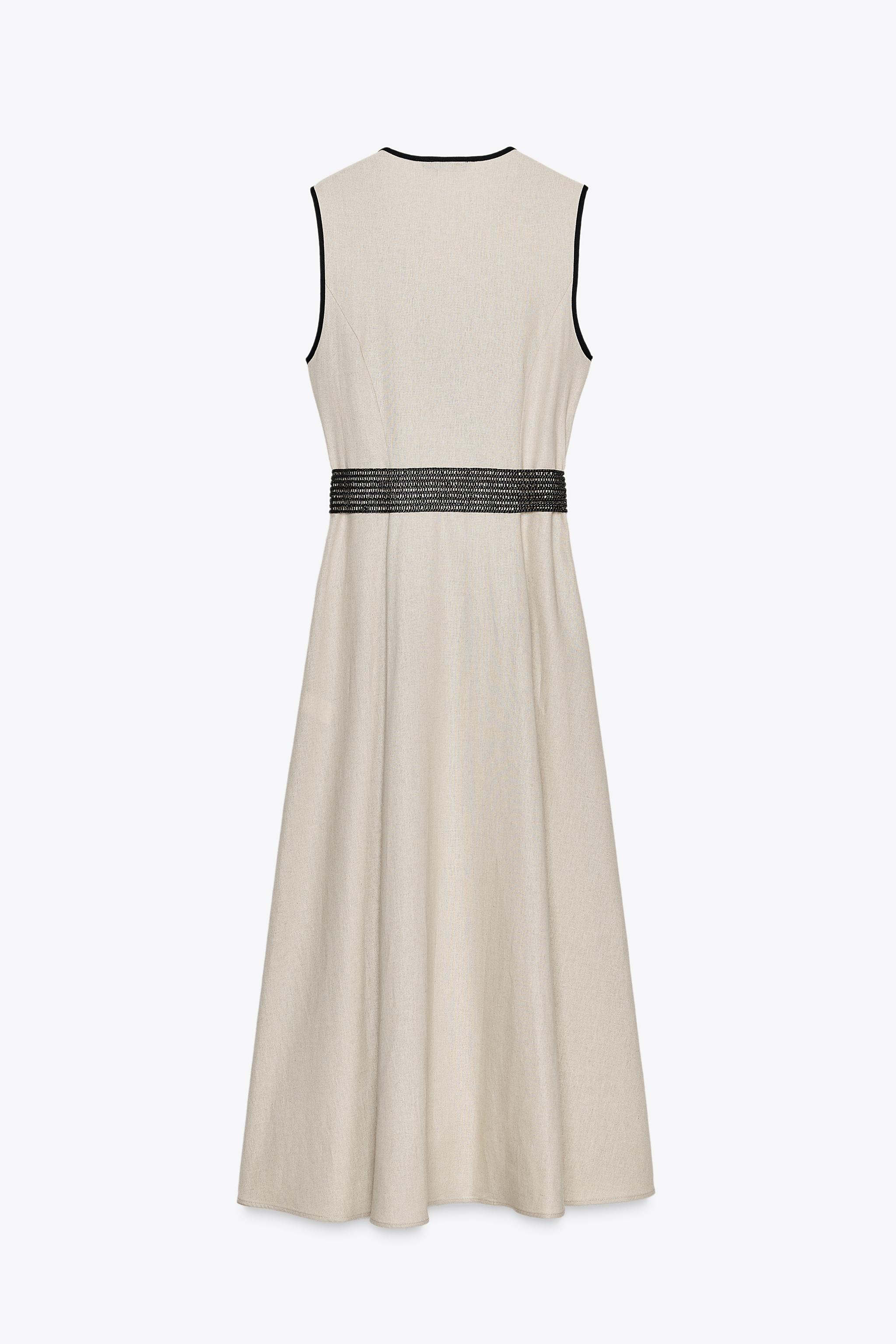 ROBE MIDI CEINTURE AVEC LIN