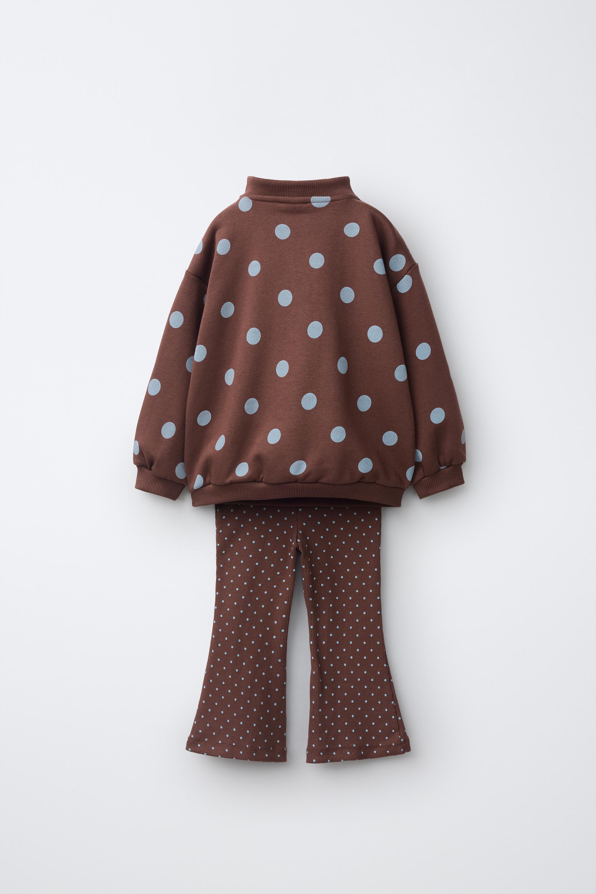 POLKA-DOT FLARE LEGGING AND SWEATSHIRT SET