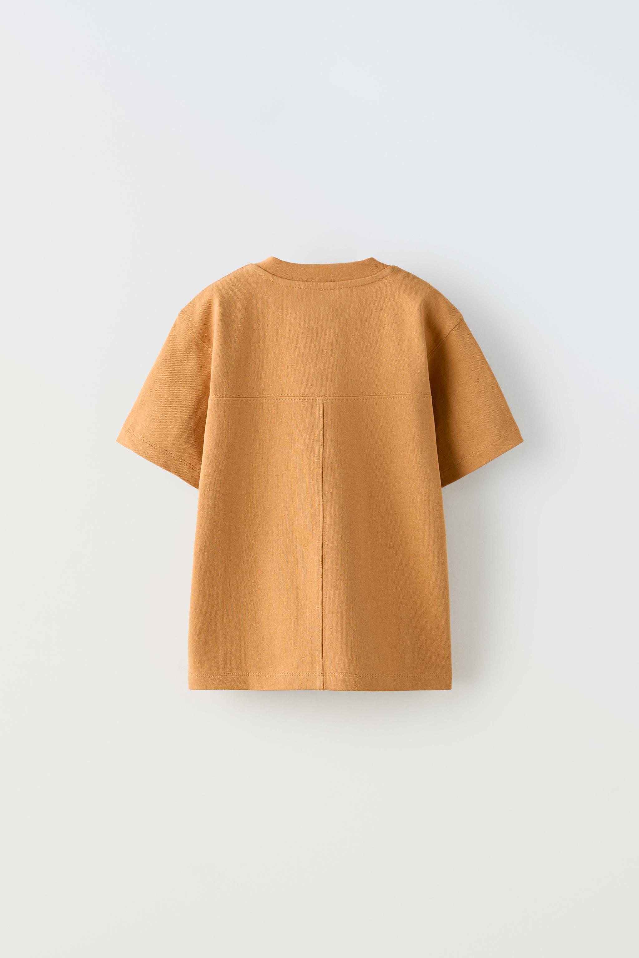 ABSTRACT EMBROIDERY T-SHIRT - Mustard | ZARA United States