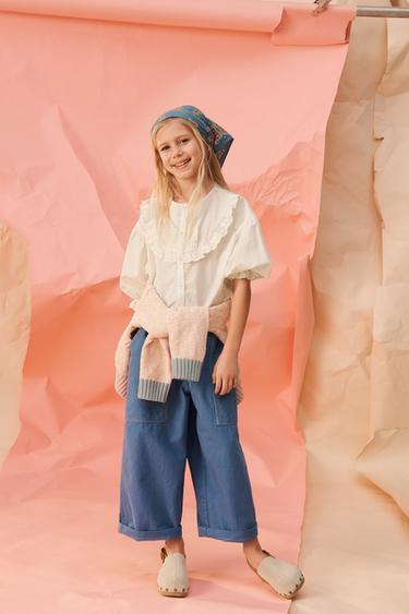 CAMISA VOLANTES FLORES BORDADAS LIMITED EDITION - Crudo de Zara - Imagen 0