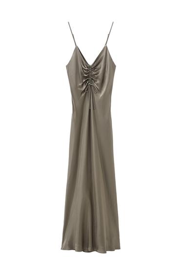 CAMISOLE DRESS WITH GATHERED DETAIL