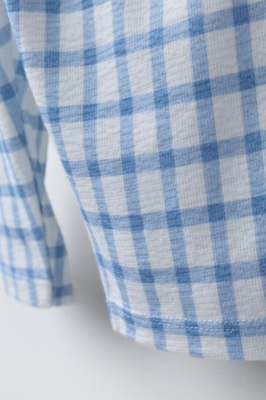 CHECK TROUSERS WITH POCKET - Blue by Zara - Image 3