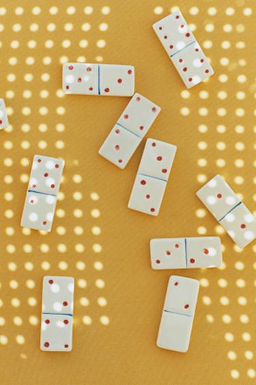 SET DOMINO CERAMICA DIPINTA - Rosa di Zara