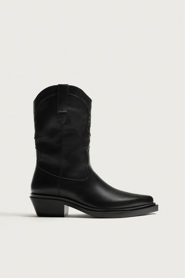 Zara COWBOY BOOTS - Black