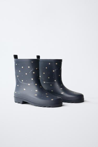 Zara STAR PRINT RAIN BOOTS - Blue