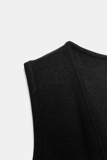 FITTED V-NECK BODYSUIT - Black by Zara - Image 6
