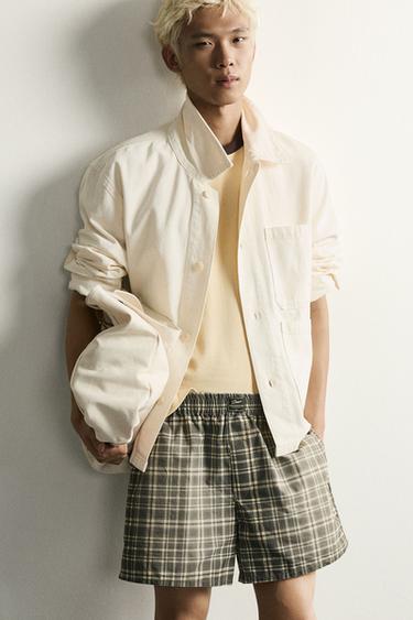 WASHED CHECKED SHORTS - Black by Zara