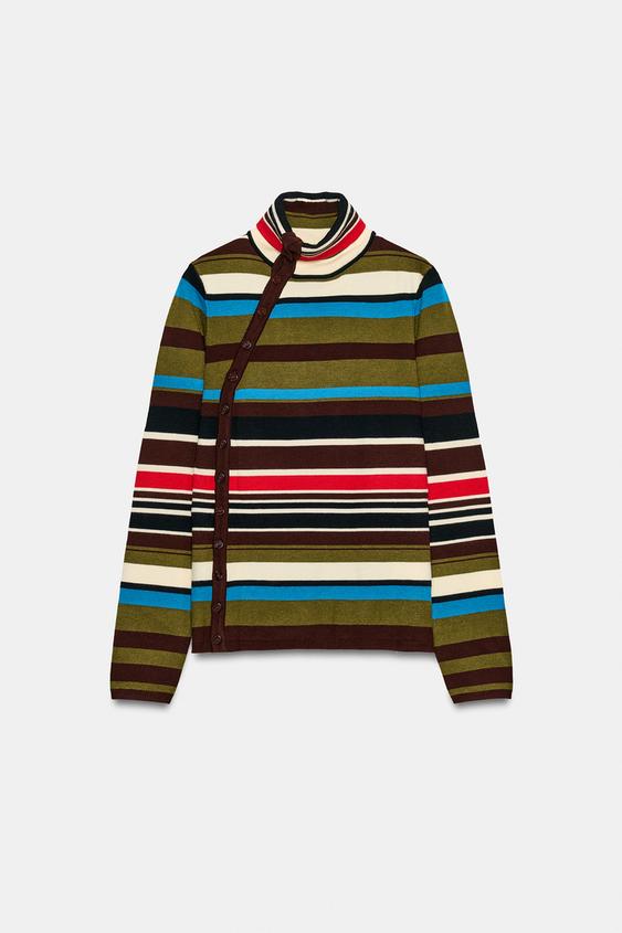 PULL EN MAILLE À RAYURES - Multicolore de Zara - Image 5
