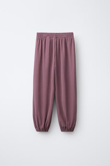 PANTALON BOUFFANT CANNELÉ BALLET - Pourpre de Zara - Image 1
