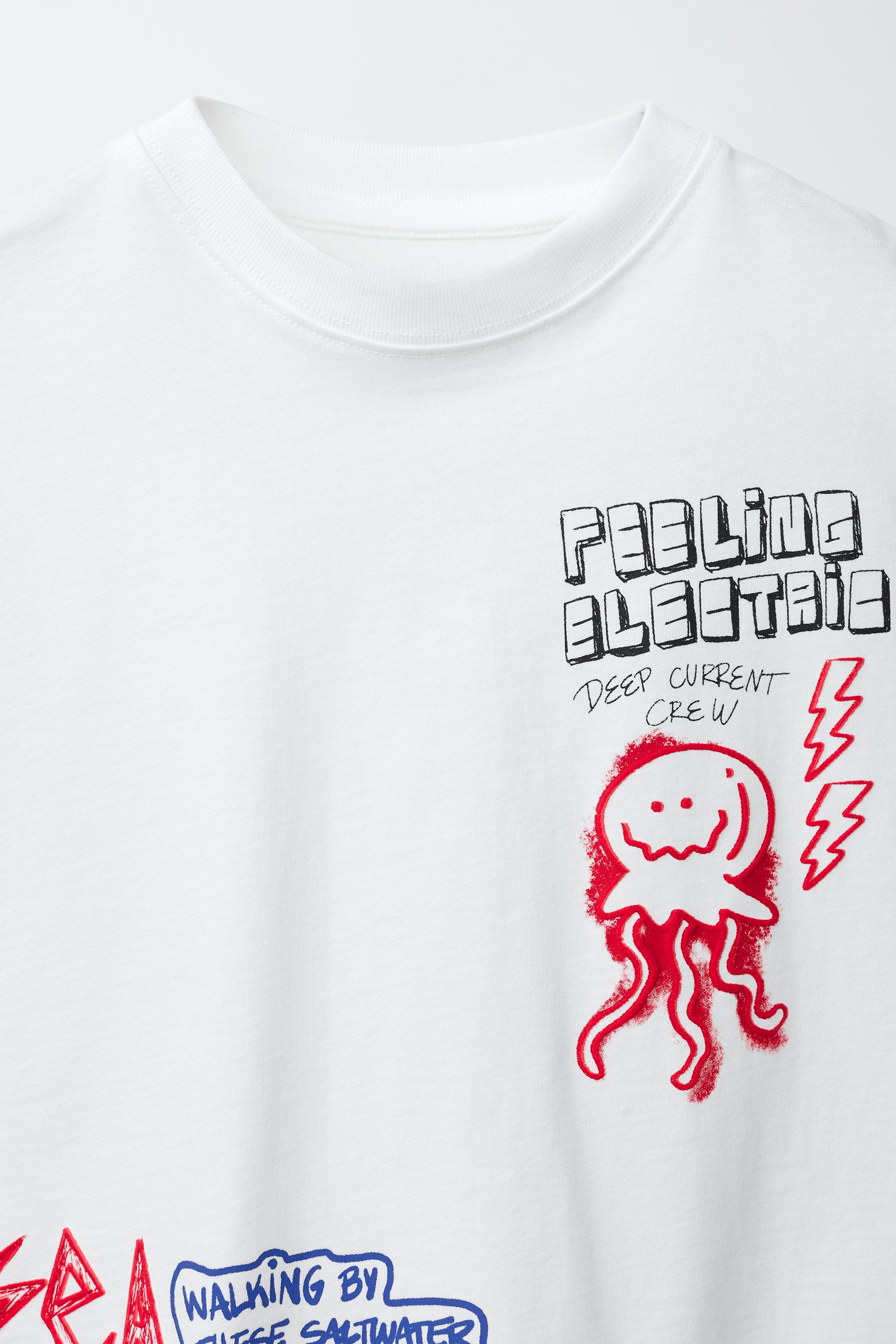 プリント柄Tシャツ - ホワイト | ZARA Japan / 日本