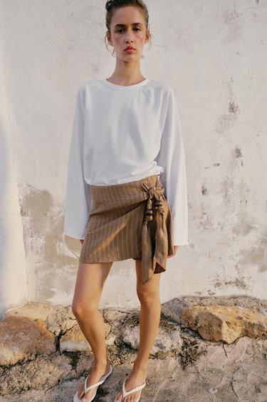 SAIA PANTALÓN NÓ ABALORIOS - Marrón de Zara - Imaxe 0