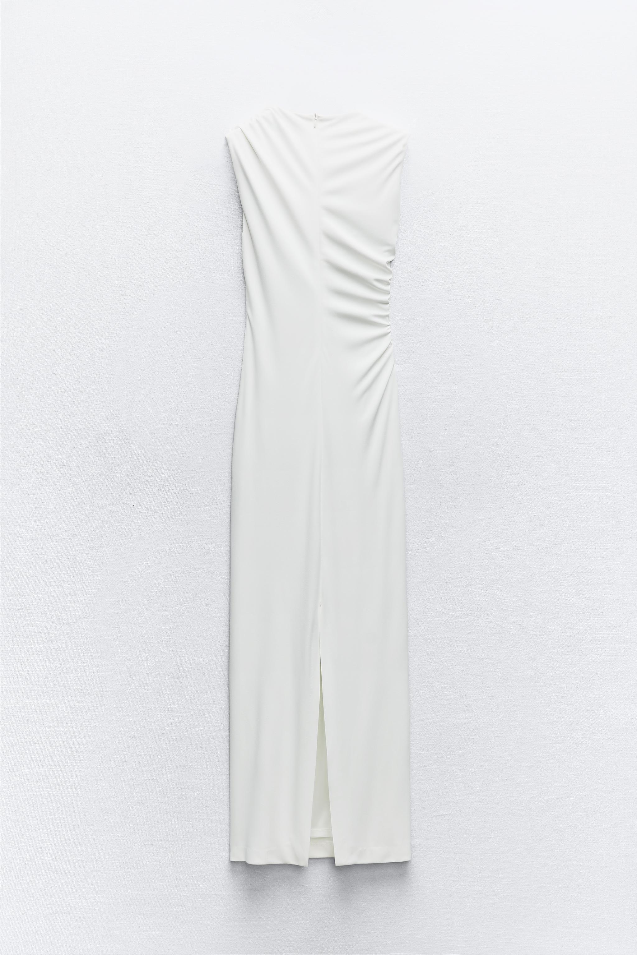 DRAPED MIDI DRESS - White | ZARA United States