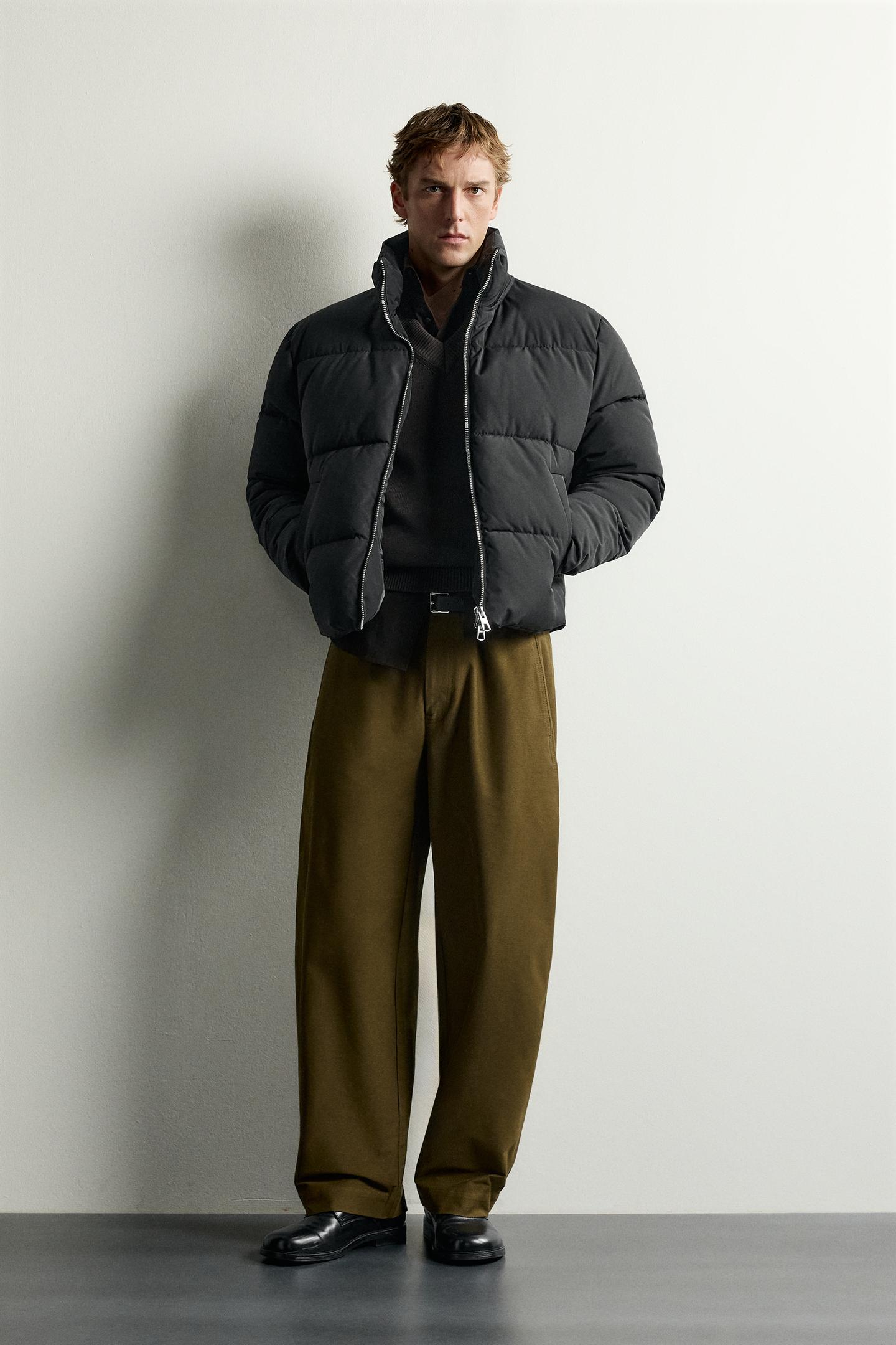 Куртка Zara Water-Repellent Puffer, цвет: Чёрный