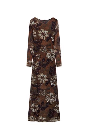 PRINTED TULLE DRESS