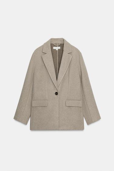 VESTE DOUCE À UN BOUTON - Beige chiné de Zara - Image 6