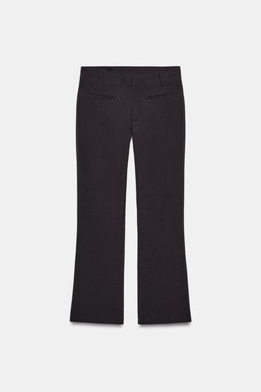 Zara FLARE PANTS WITH POCKETS - Brown