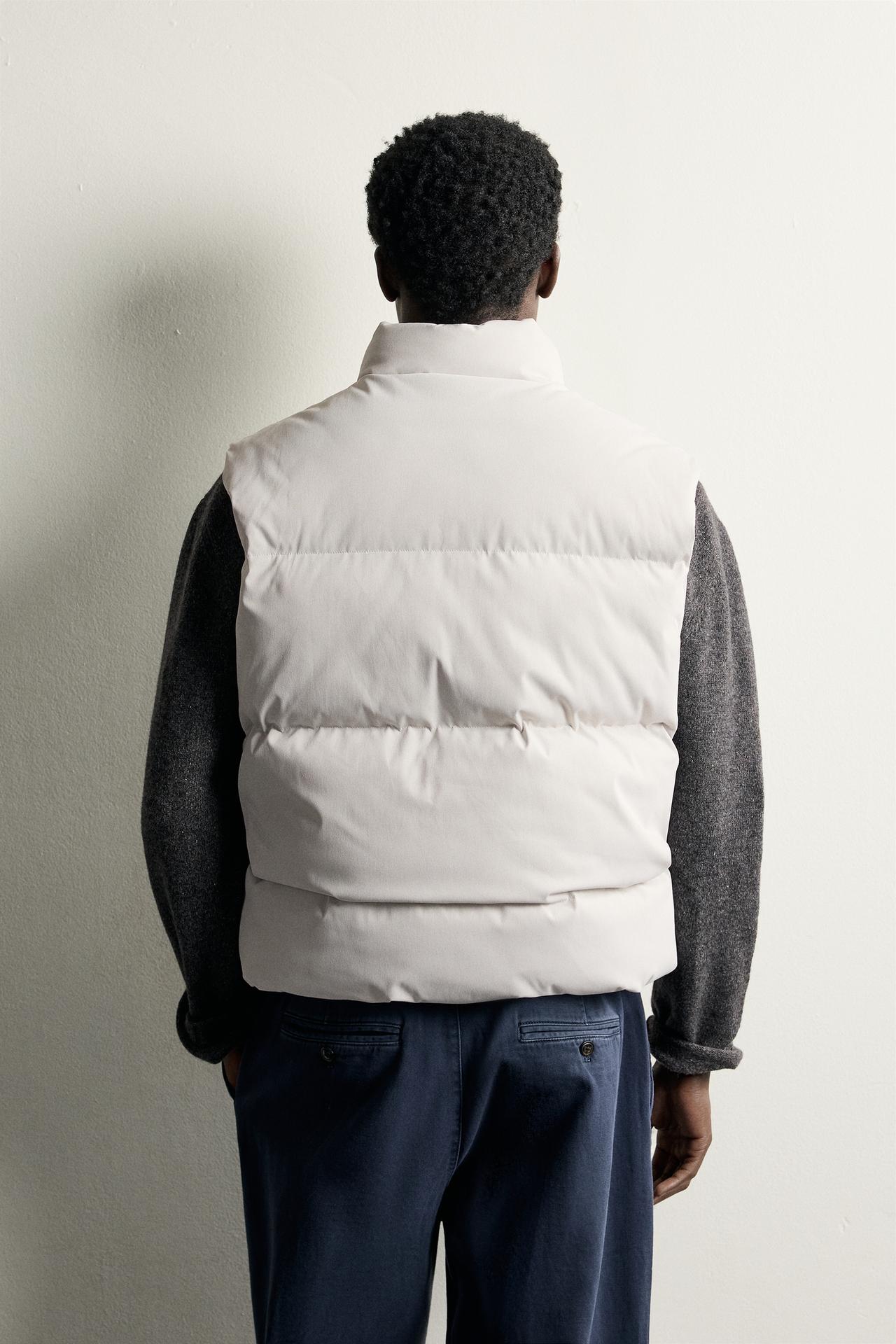 REGULAR FIT PADDED VEST — Gray
