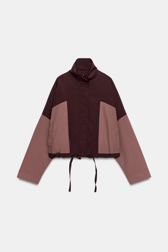 HIGH NECK JACKET - Aubergine by Zara - Image 0
