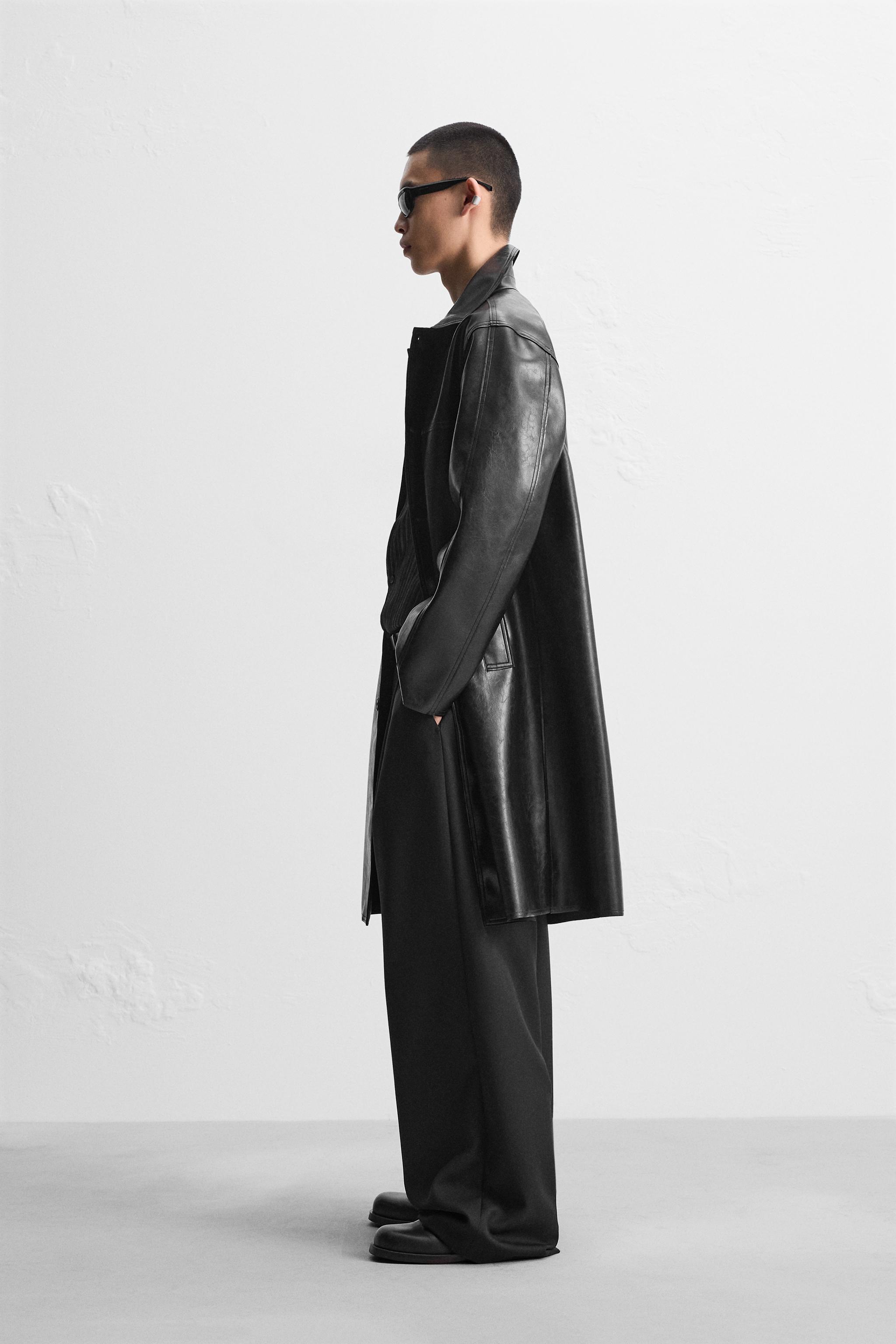 フェイクレザー コート - ブラック | ZARA Japan / 日本