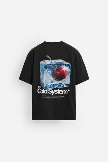 CONTRAST PRINT T-SHIRT - Black by Zara - Image 8