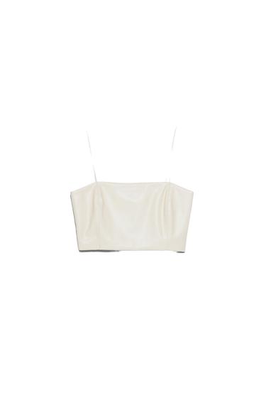 FAUX LEATHER CROP TOP