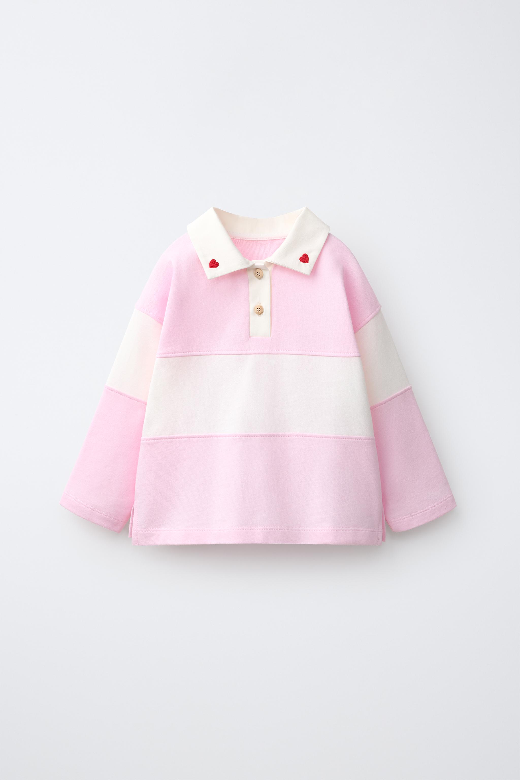 Детские свитеры Zara EMBROIDERED HEART COLLAR POLO