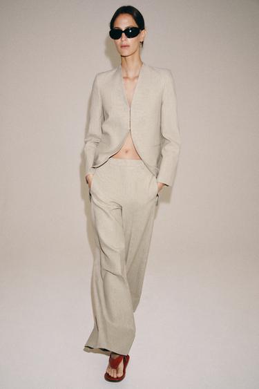 ZW COLLECTION STRIPED TROUSERS - Sand / Marl by Zara - Image 4