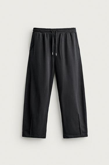 Zara BALLOON FIT JOGGER PANTS - Dark anthracite