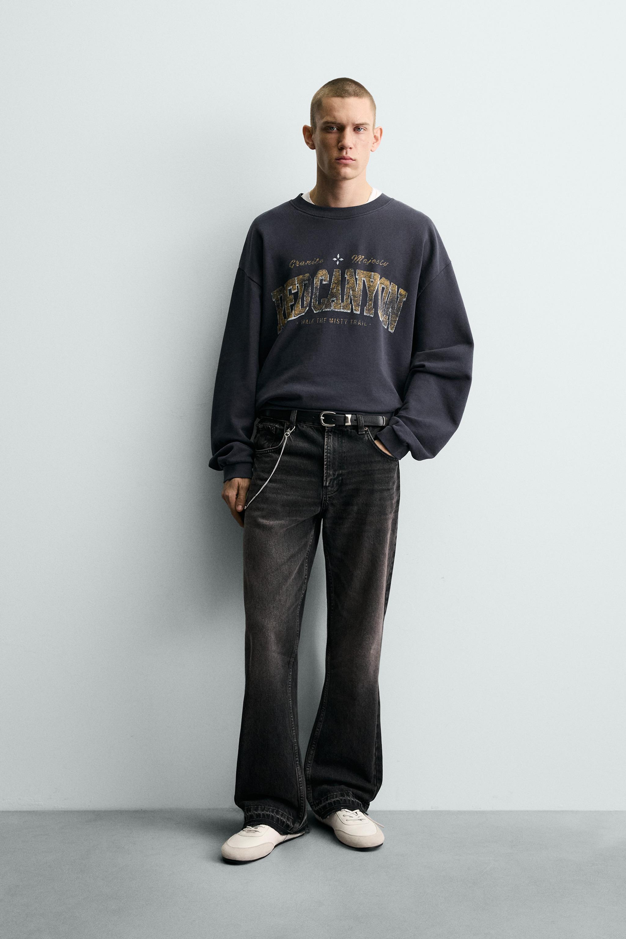 SWEAT DÉLAVÉ À INSCRIPTION IMPRIMÉE