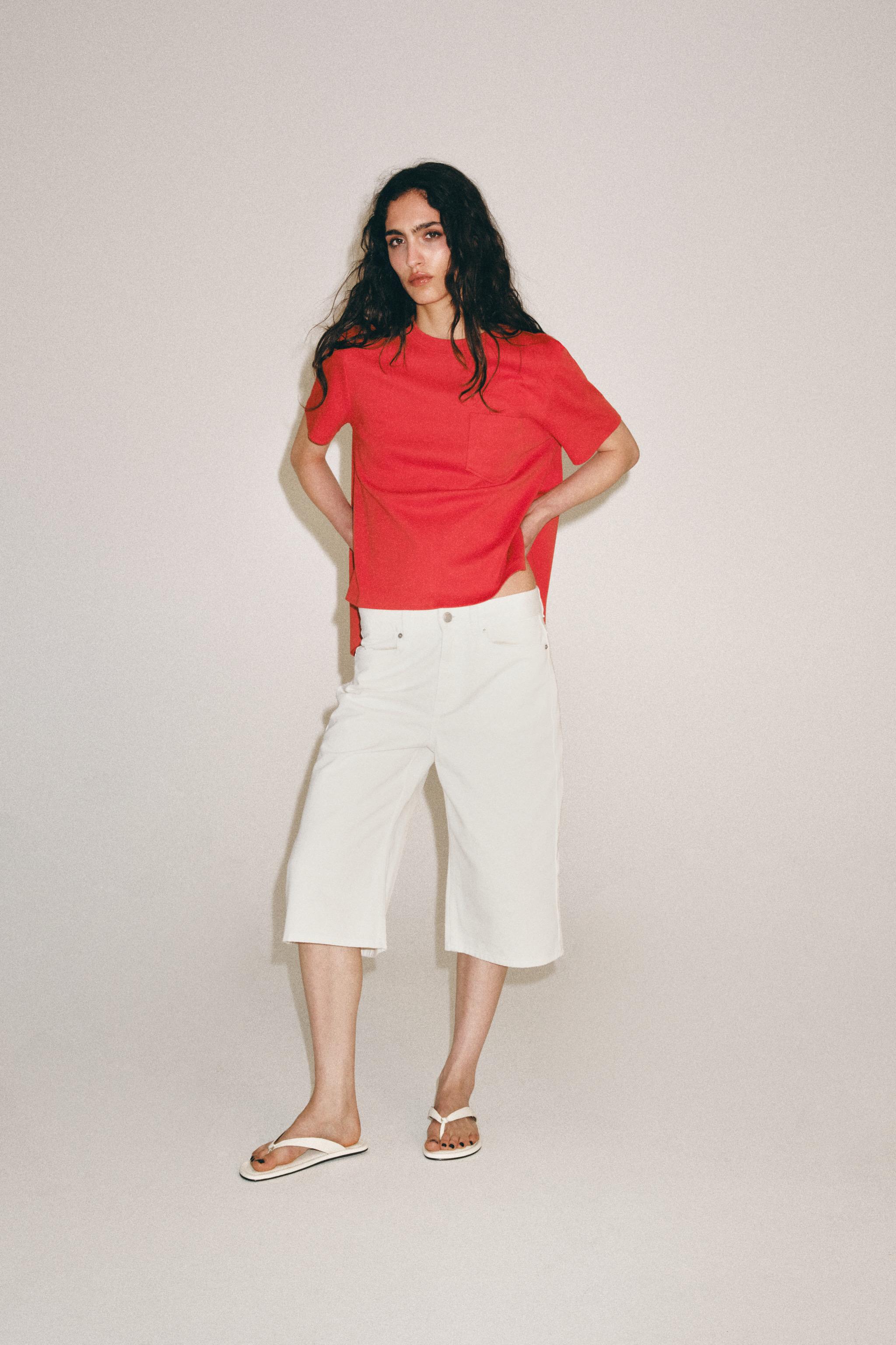 INTERLOCK POCKET T-SHIRT — Coral