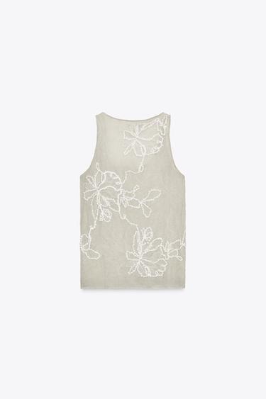 SEMI-SHEER TEXTURED KNIT TOP - Ecru by Zara - Image 7
