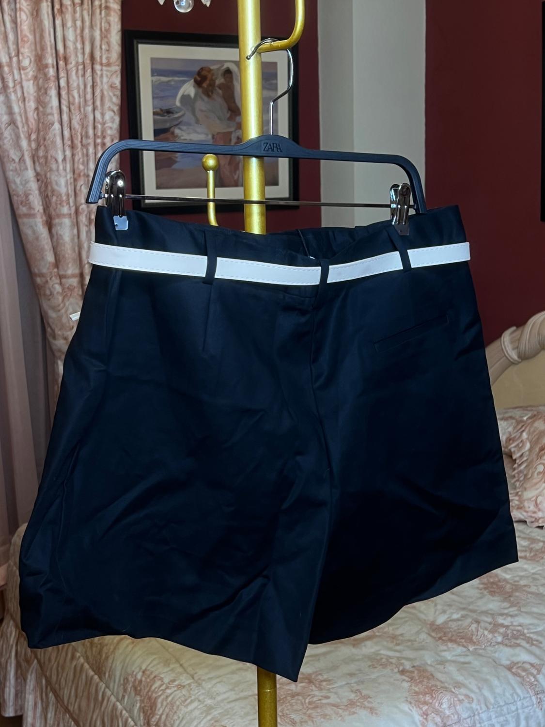 DOUBLE-FABRIC BERMUDA SHORTS WITH BELT - Image 4