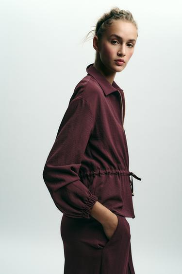 WIDE-LEG SEAM TROUSERS - Burgundy by Zara - Image 4