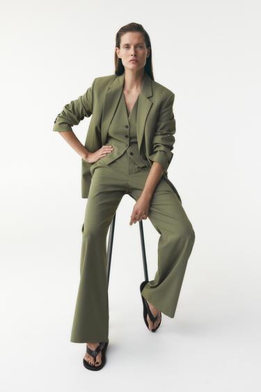 BLAZER COM BOTÕES ZW COLLECTION - Caqui da Zara