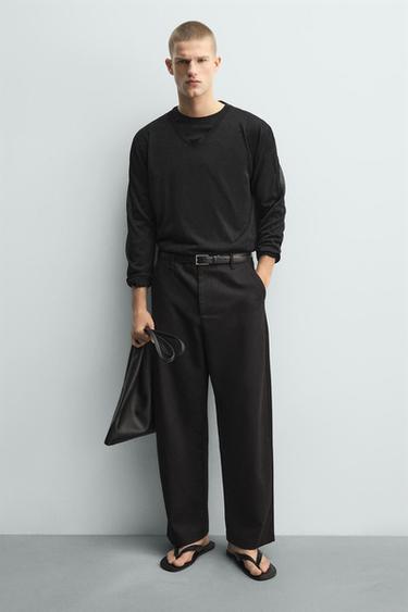 EMBOSSED STRAPPY SANDALS - Black by Zara - Image 1