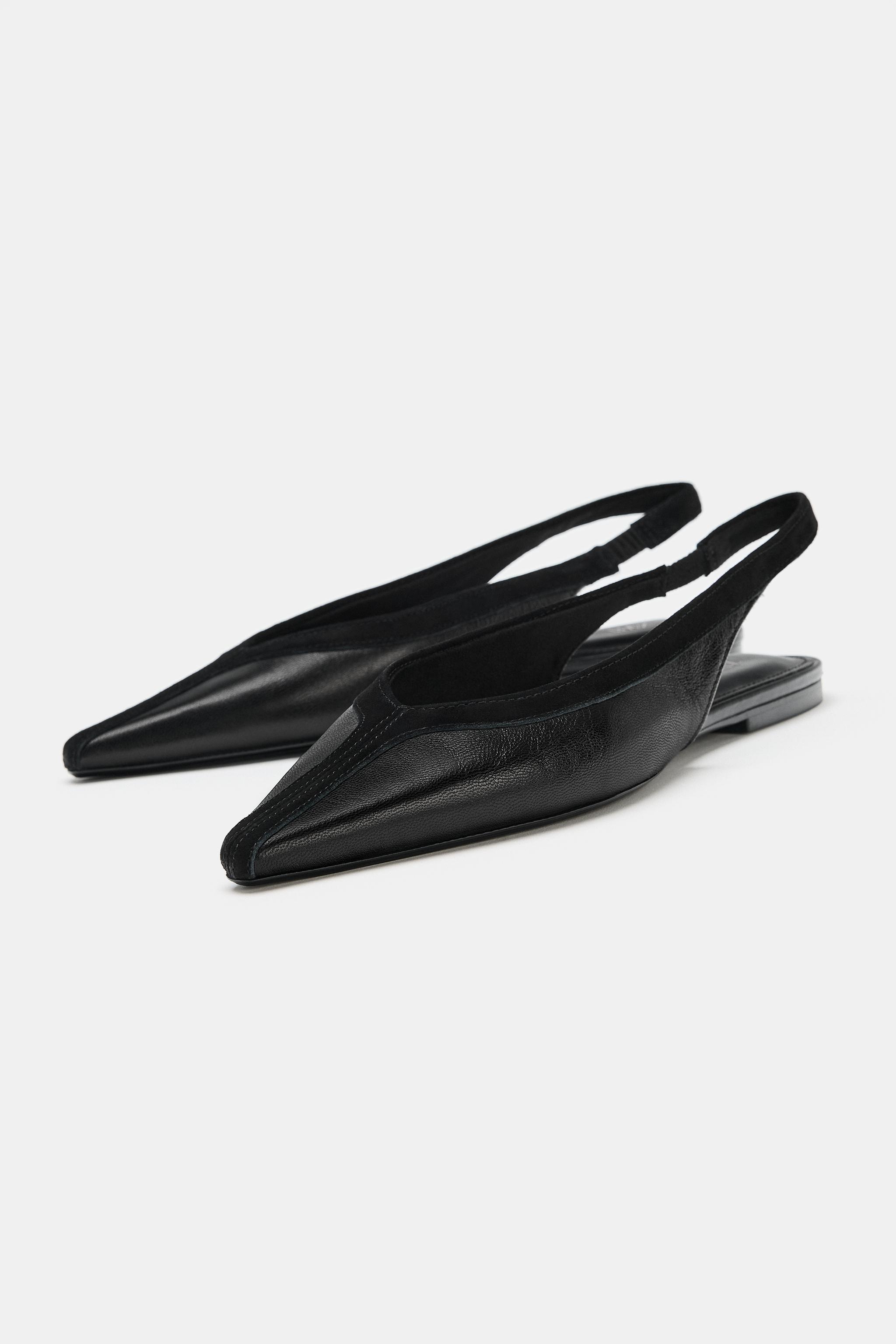 Обувь Zara LEATHER SLINGBACK SHOES — фото 3