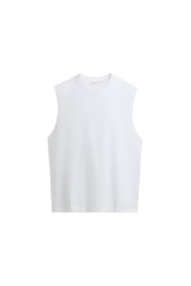 COTTON TANK T-SHIRT - White by Zara