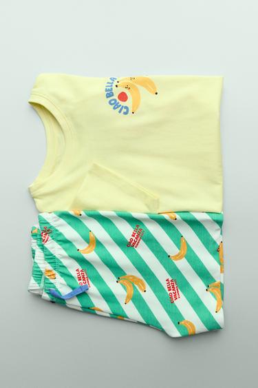 2-6 YEARS/ BANANA T-SHIRT AND BERMUDA PYJAMAS - Yellow by Zara
