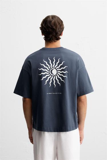 SUN PRINT T-SHIRT - Blue by Zara - Image 2