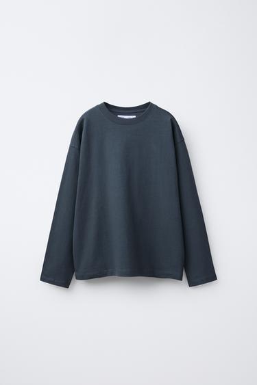Zara BASIC T-SHIRT - Navy blue
